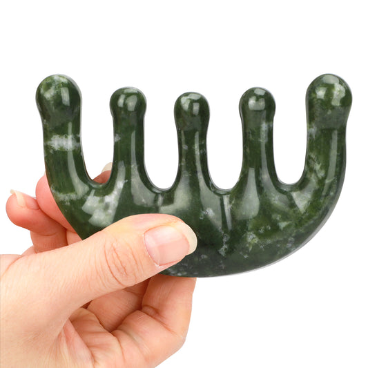 Jade massage comb big easy grip for scalp massage spa