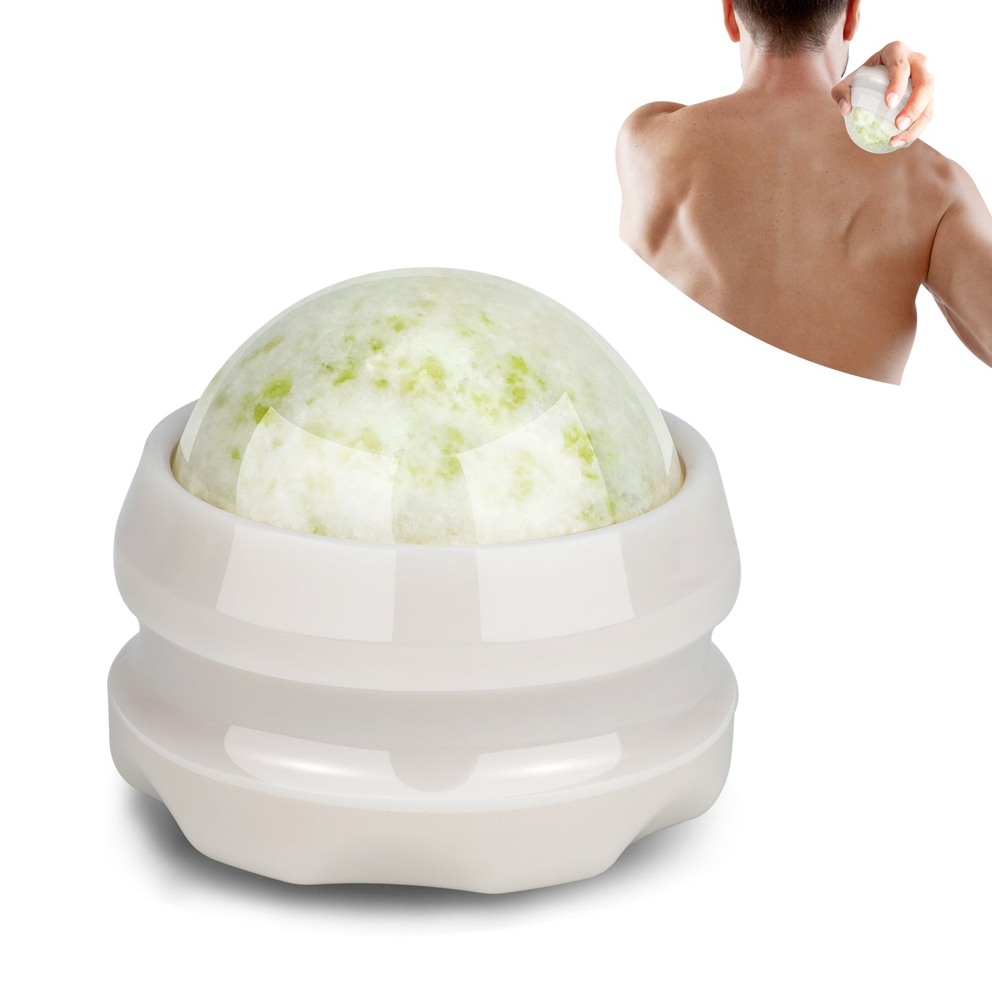 Cold Massage Roller Ball, Massage Stone Tool Jade Ball for Cold & Heat Relief Sore Muscles, Shoulders, Arms, Neck, Back, Feet, Body