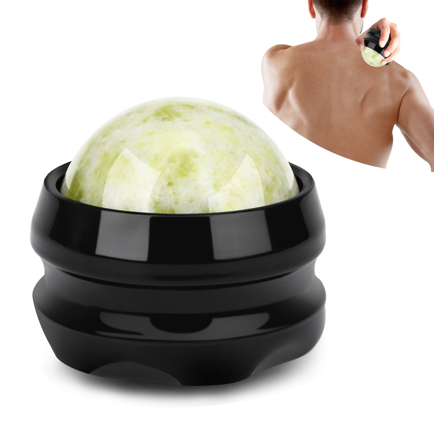 Cold Massage Roller Ball, Massage Stone Tool Jade Ball for Cold & Heat Relief Sore Muscles, Shoulders, Arms, Neck, Back, Feet, Body