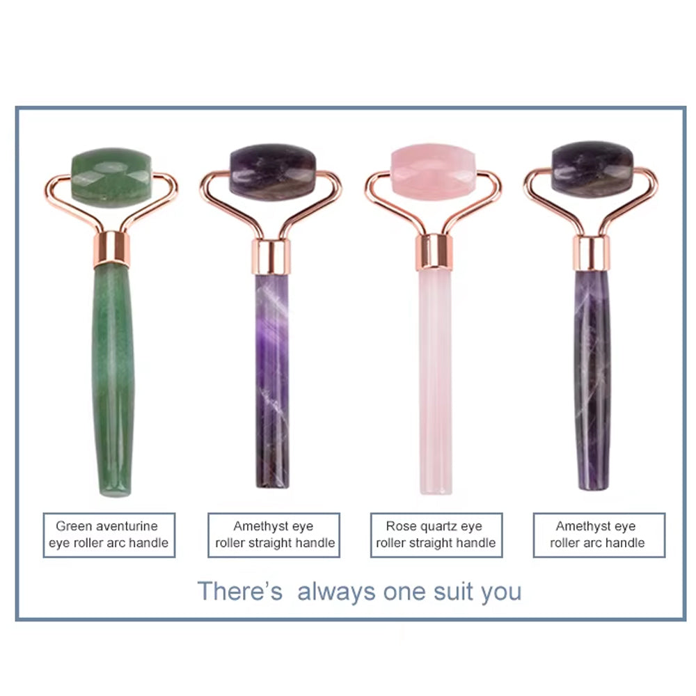 High quality natural jade crystal single head facial massage roller mini stone eye roller