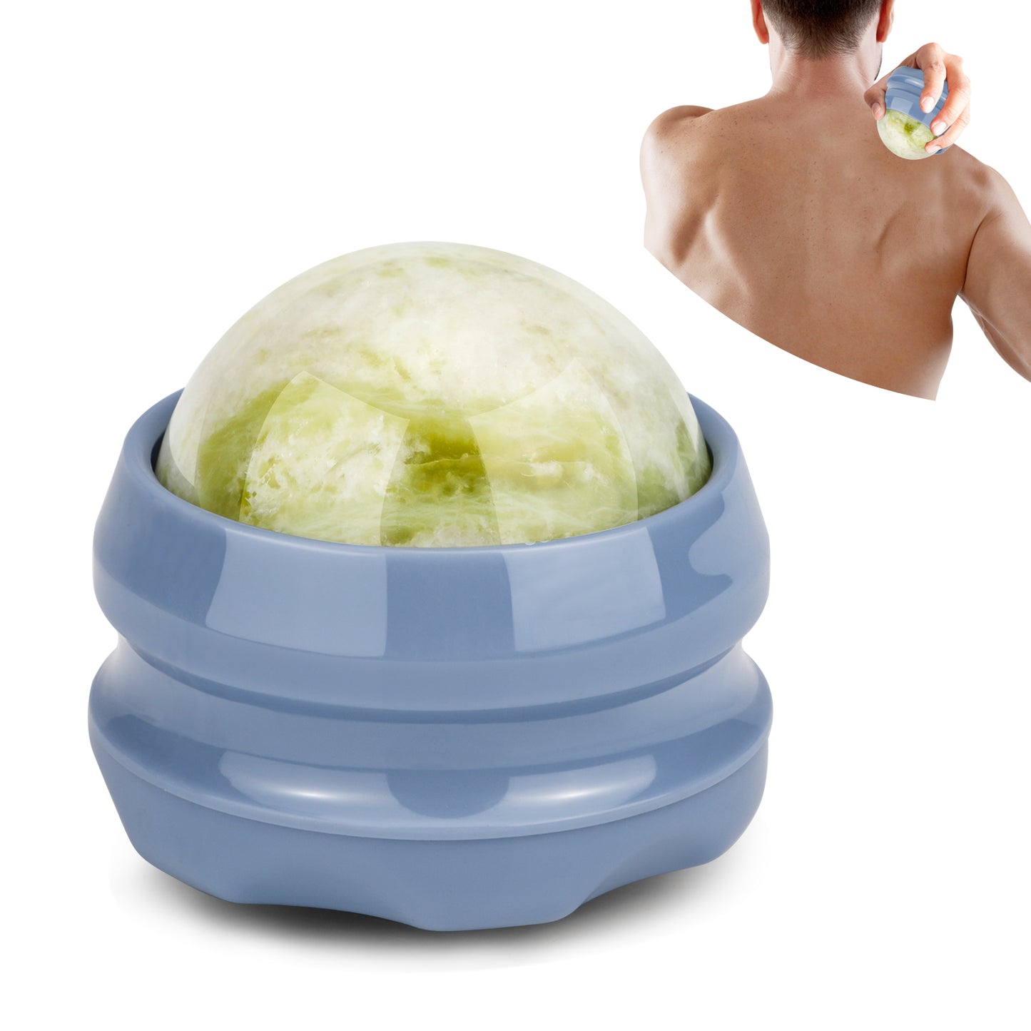 Cold Massage Roller Ball, Massage Stone Tool Jade Ball for Cold & Heat Relief Sore Muscles, Shoulders, Arms, Neck, Back, Feet, Body