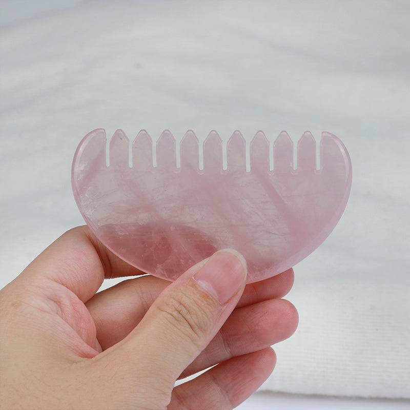 ideayard Jade Massage Comb for Head Anti-Static Hair Jade Stone Comb, Real Natural Jade Stone Gua Sha Scraping Massage Tool for Body Relaxing