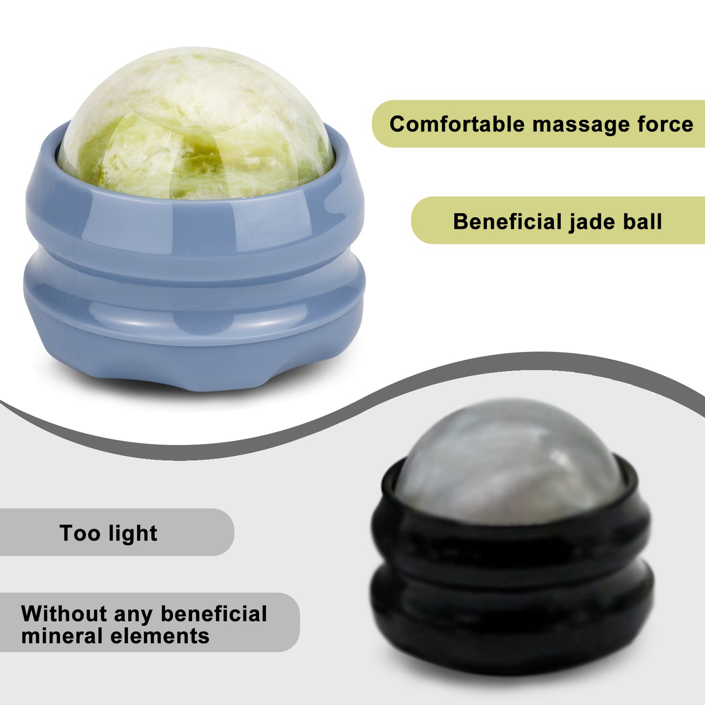 Cold Massage Roller Ball, Massage Stone Tool Jade Ball for Cold & Heat Relief Sore Muscles, Shoulders, Arms, Neck, Back, Feet, Body