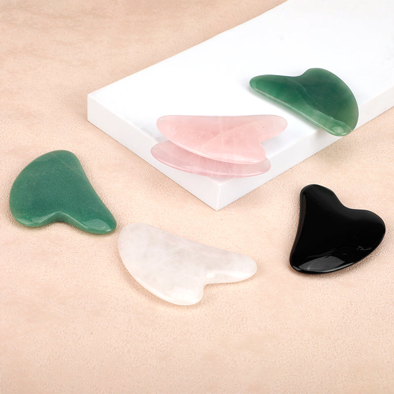 Rose Quartz Gua Sha Massage Tool, Guasha Tool for Face and Body Skin Massage. Tools for SPA Acupuncture