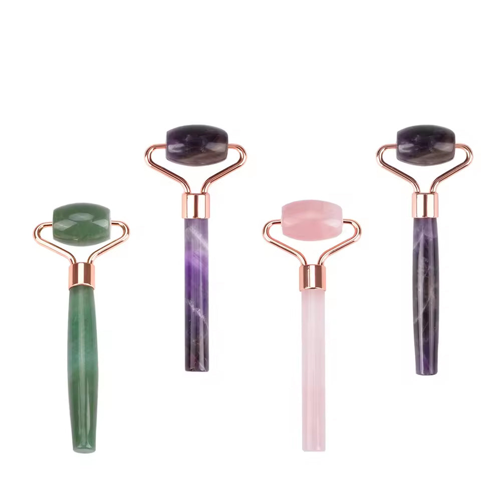 High quality natural jade crystal single head facial massage roller mini stone eye roller