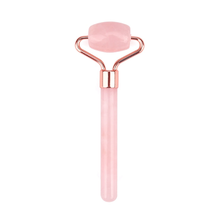 New facial massage rose quartz stone roller single head pink quartz roller for face