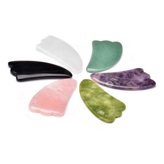Big Natural Jade Stone Gua Sha Massage Tool, Guasha Tool for Face and Body Skin Massage. Tools for SPA Acupuncture