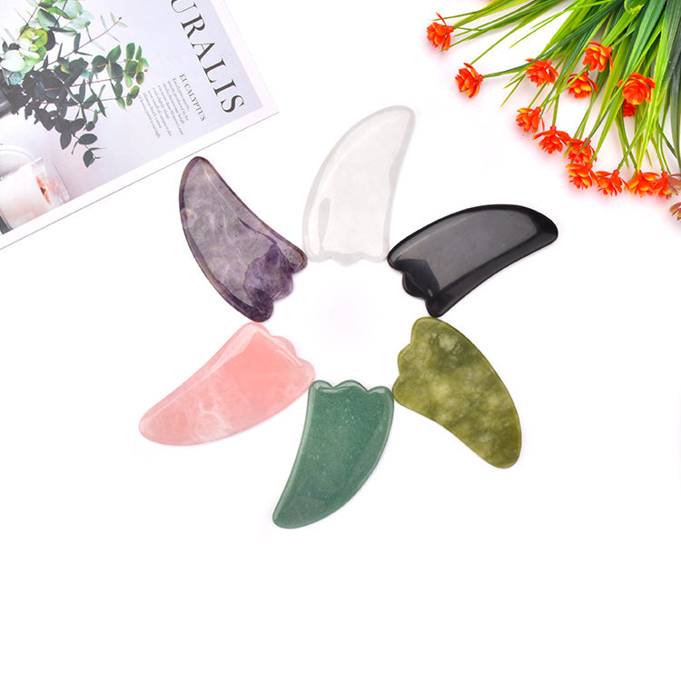 Big Natural Jade Stone Gua Sha Massage Tool, Guasha Tool for Face and Body Skin Massage. Tools for SPA Acupuncture